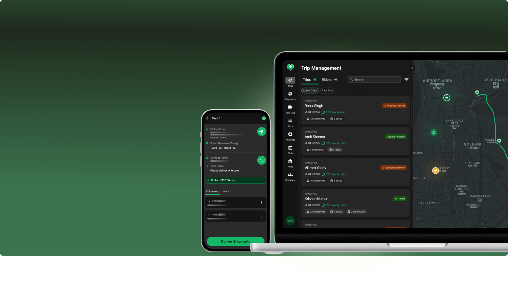 Fynd TMS mockup