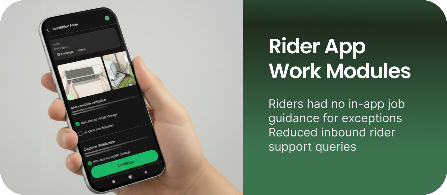 Rider App Work Modules
