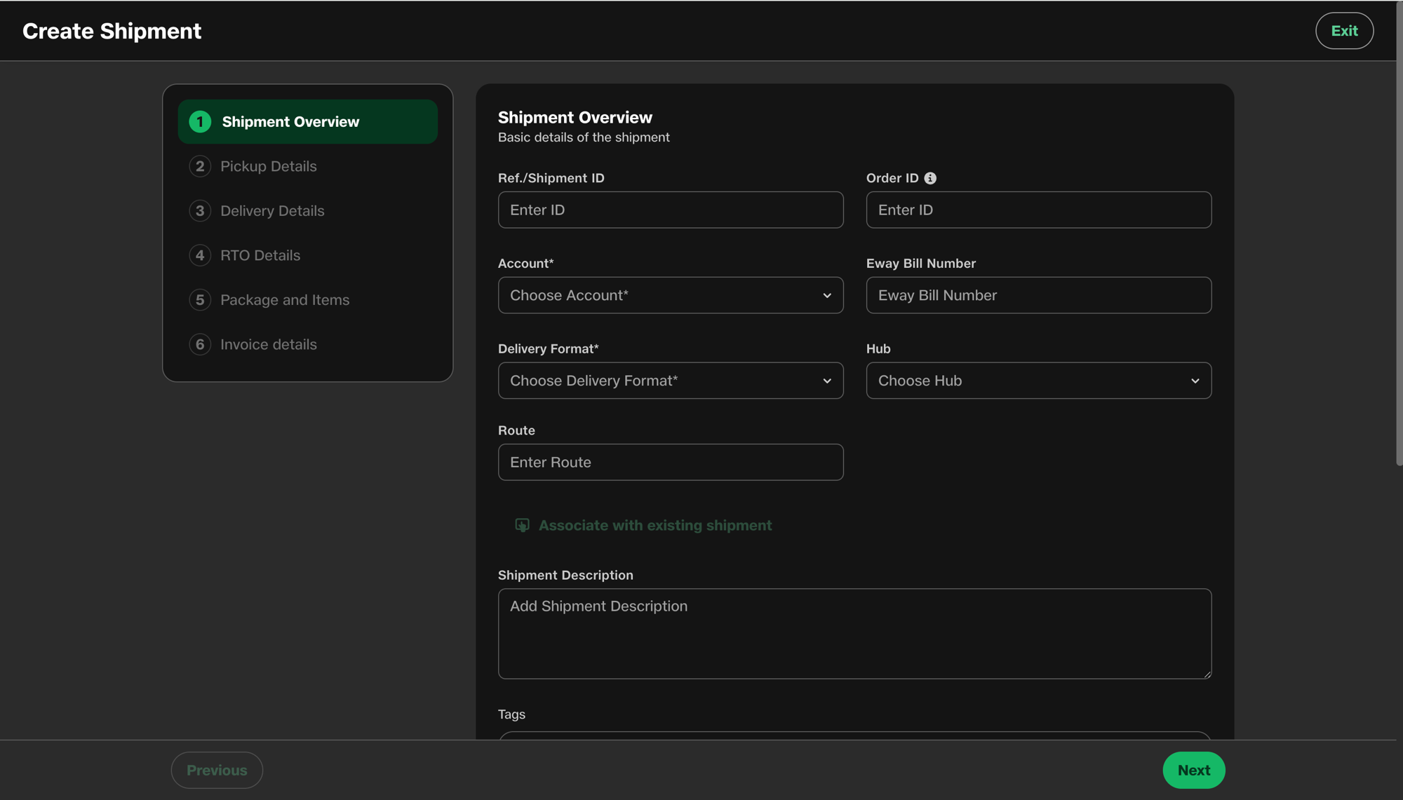 Before: 5-step shipment creation wizard